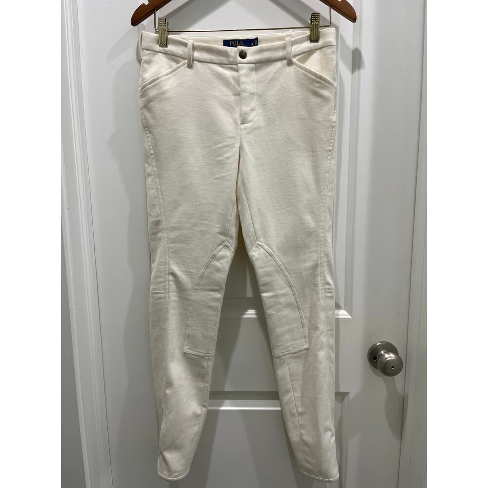 Polo By Ralph Lauren White Tapered Riding Equestrian Pants Sz 4